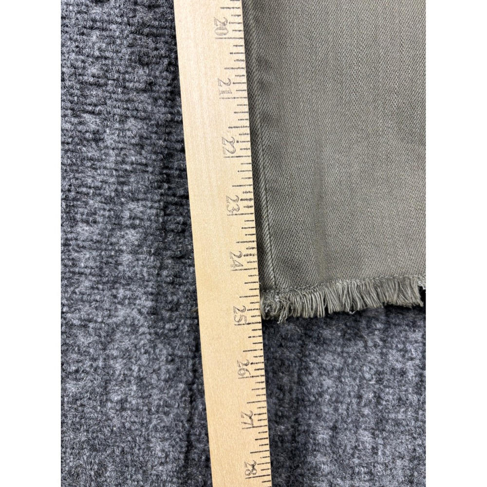 Judy Blue High Waist Garment Dyed Wide Leg Jeans Raw Hem 13/31 Olive Green Boho - Picture 11 of 12